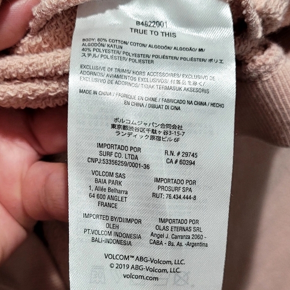 Volcom Light Pink Zipper Hoodie Size Medium - Picture 7 of 10